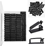 50 Pack Self Adhesive Cable Management Clips,Cable Organizers Wire Clips Cord Holder for PC Laptop Ethernet Cable Desktop Home Office(1.52’’ x 0.59’’ x 0.57’’, Black)