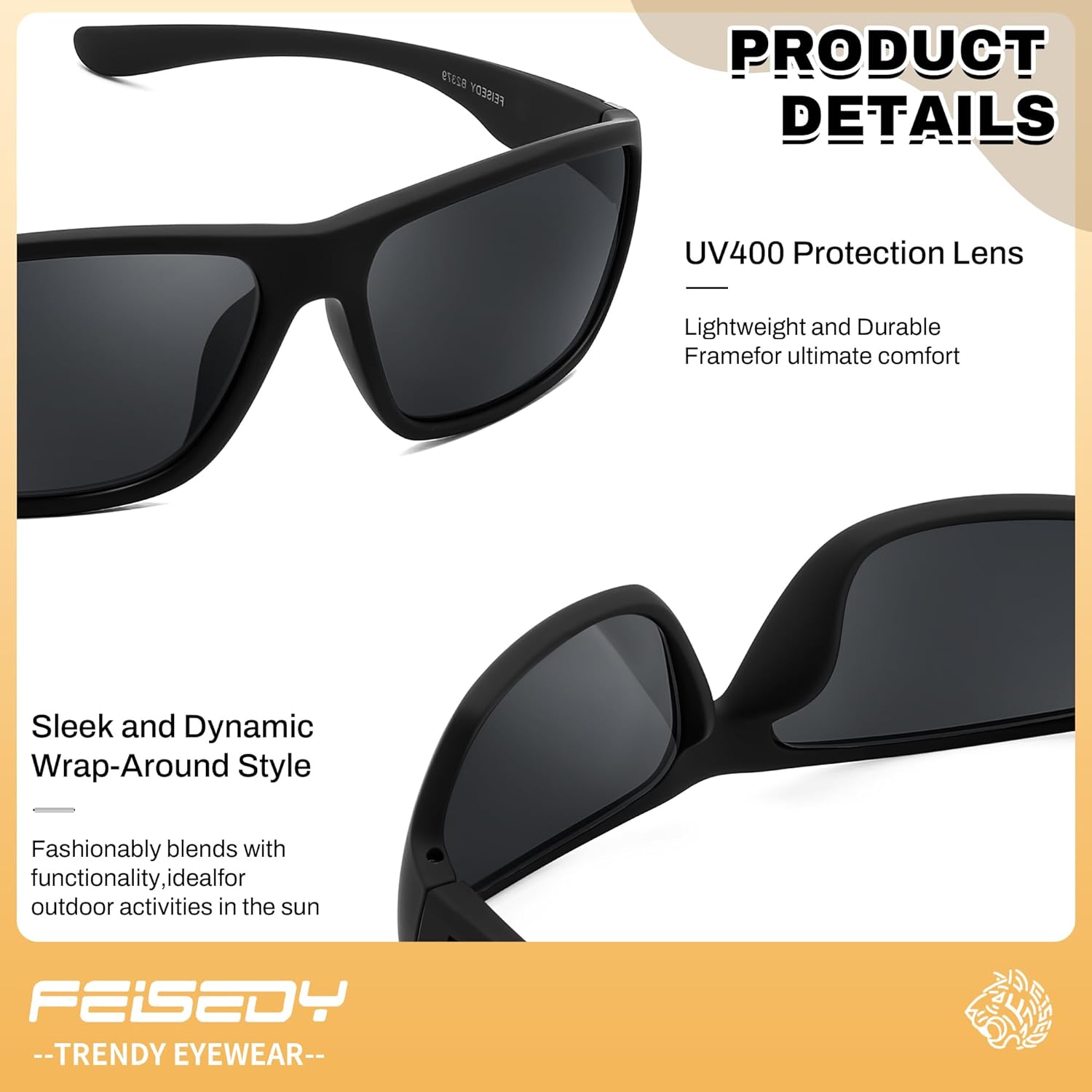FEISEDY Polarized Sunglasses Readers - UV400 Protection, Wrap Sports, Outdoor Reading Sunglasses - Fishing Driving B2379 - Image 5