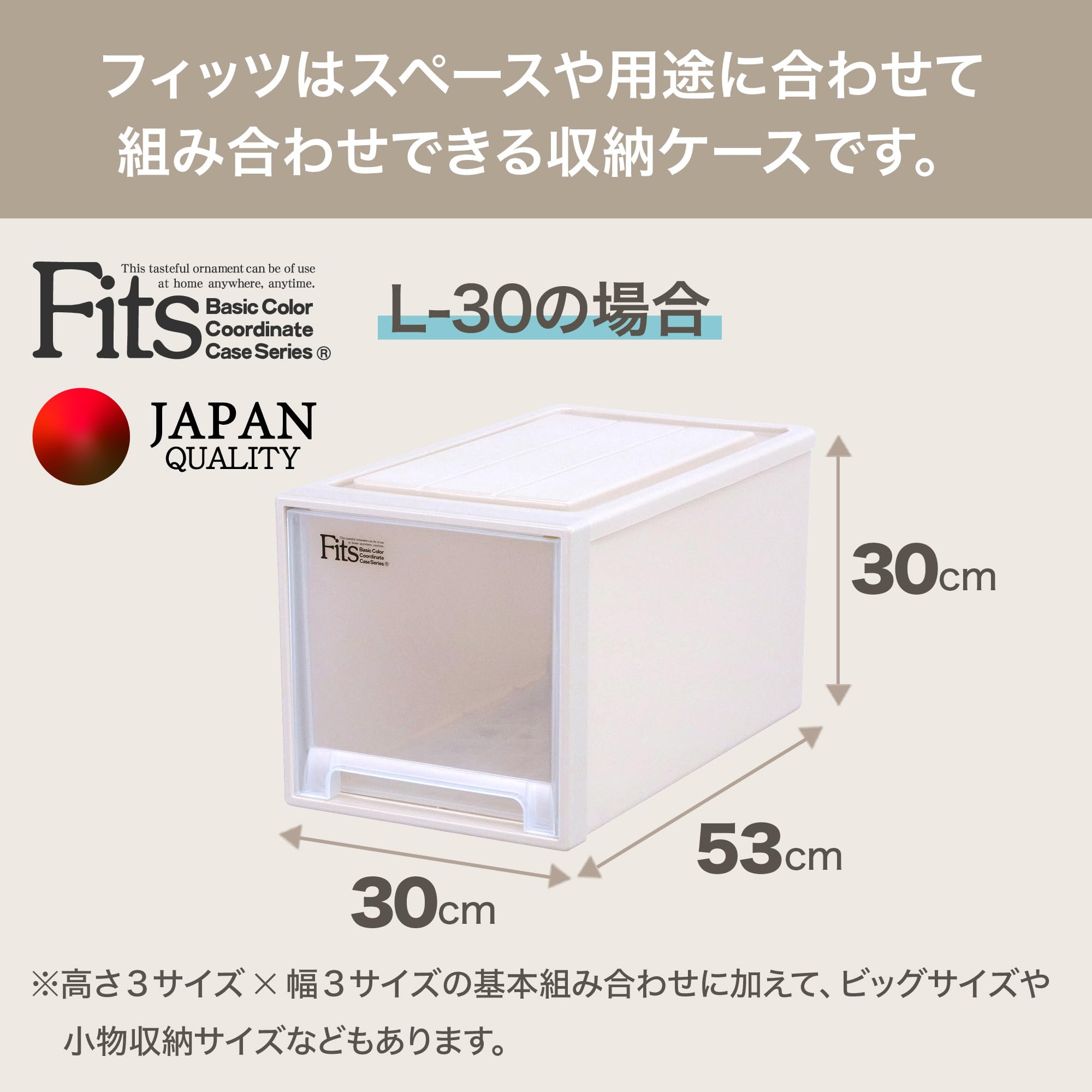 4点セット Fits 衣装ケース 幅39×奥行53×高さ33cm クリア