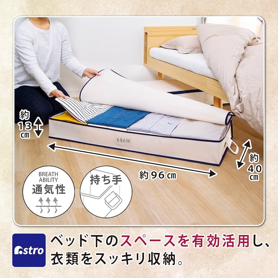 Amazon｜アストロ ベッド下収納ケース ホワイト 【通気性の良い