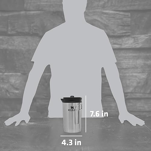Miniatura 3 de STANLEY Cafetera de prensa francesa All In One de 32 onzas, infusión de 5 minutos, 4 horas de calor, filtro de malla para posos de café, prensa