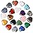 YATOJUZI 20PCS Natural Crystals and Healing Stones Set Bulk Gifts Heart Gems Gemstones Crystal Hearts Polished Thumb Pocket Chakra Stone Amethyst Rose Quartz Reiki Christmas Gifts for Women Men 0.8