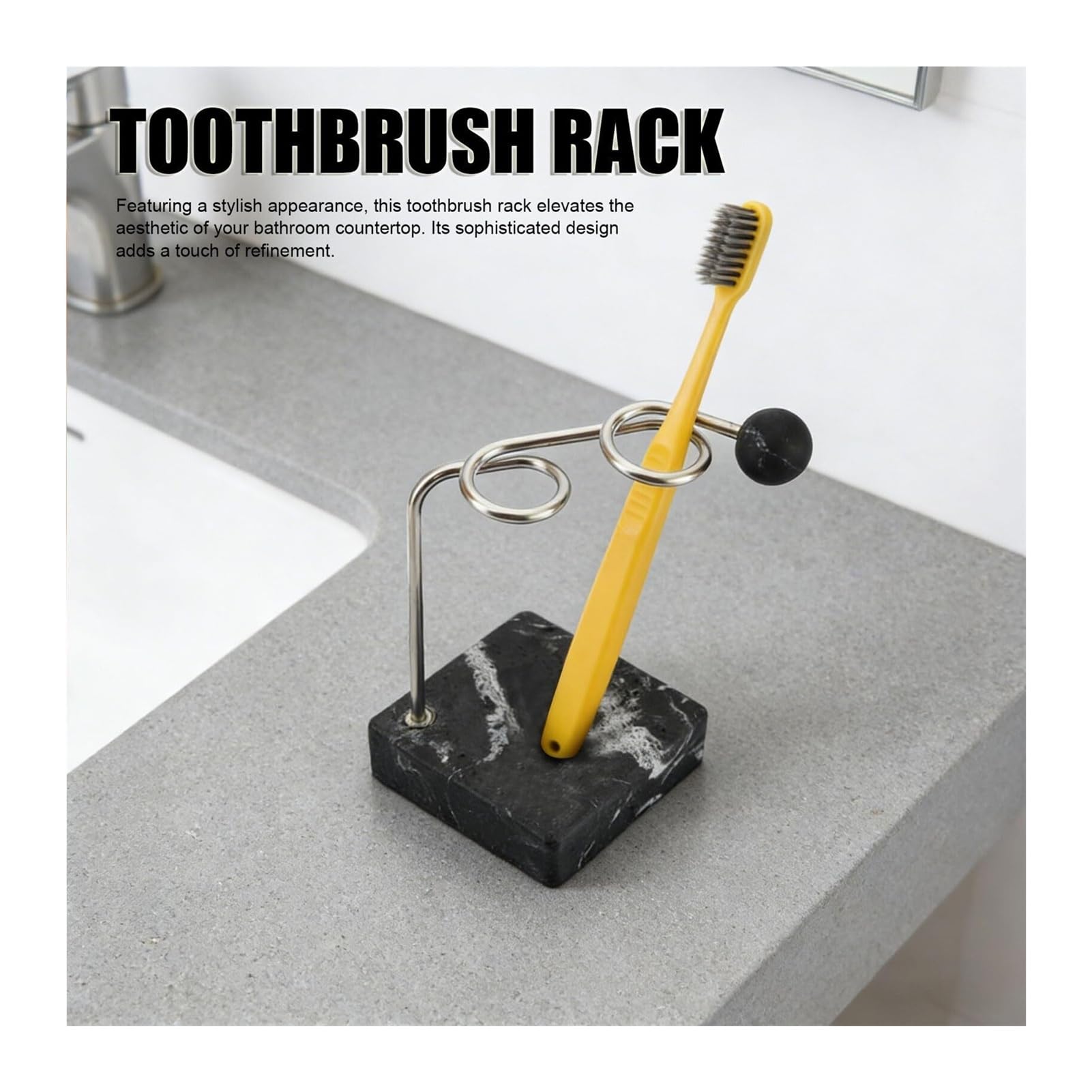 Portacepillos de Dientes Organizador Moderno del Acero Inoxidable Tenedor Cepillo de Dientes con la Base mármol Falsa Vaso de Enjuague bucal Reutilizable