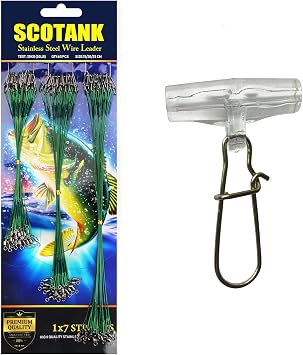 60 Pcs Fishing Leaders Test 50 Lbs and Fishing Sinker Slide