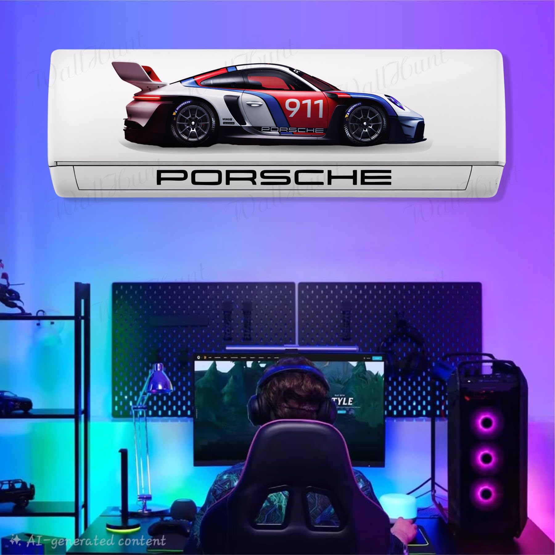 StickerYard® Ac Car Wall Sticker for Living Room, Bedroom, Kids Room, Big Size Ac Sticker, 3D Sticker, PVC Vinyl Size All Ac Suitable #1-image-48