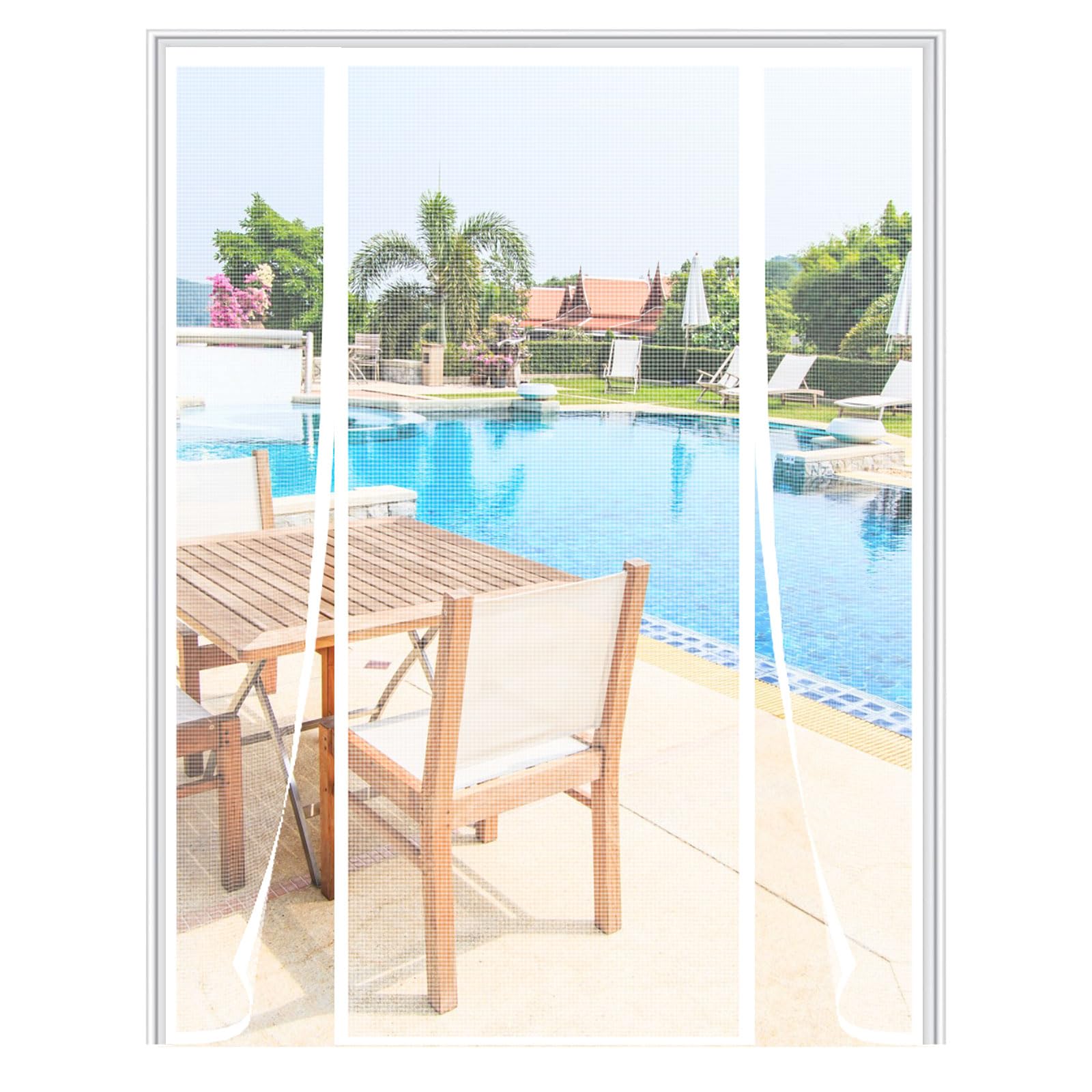 LXHFSH Magnetic Fly Screen Door 150x200cm Magnetic Door Curtain for Double Doors, Anti Mosquito Fly Curtain Door Screens Nets, Shut Automatically Side Opening Fly Screens, Patio Mosquito Screens — image 1