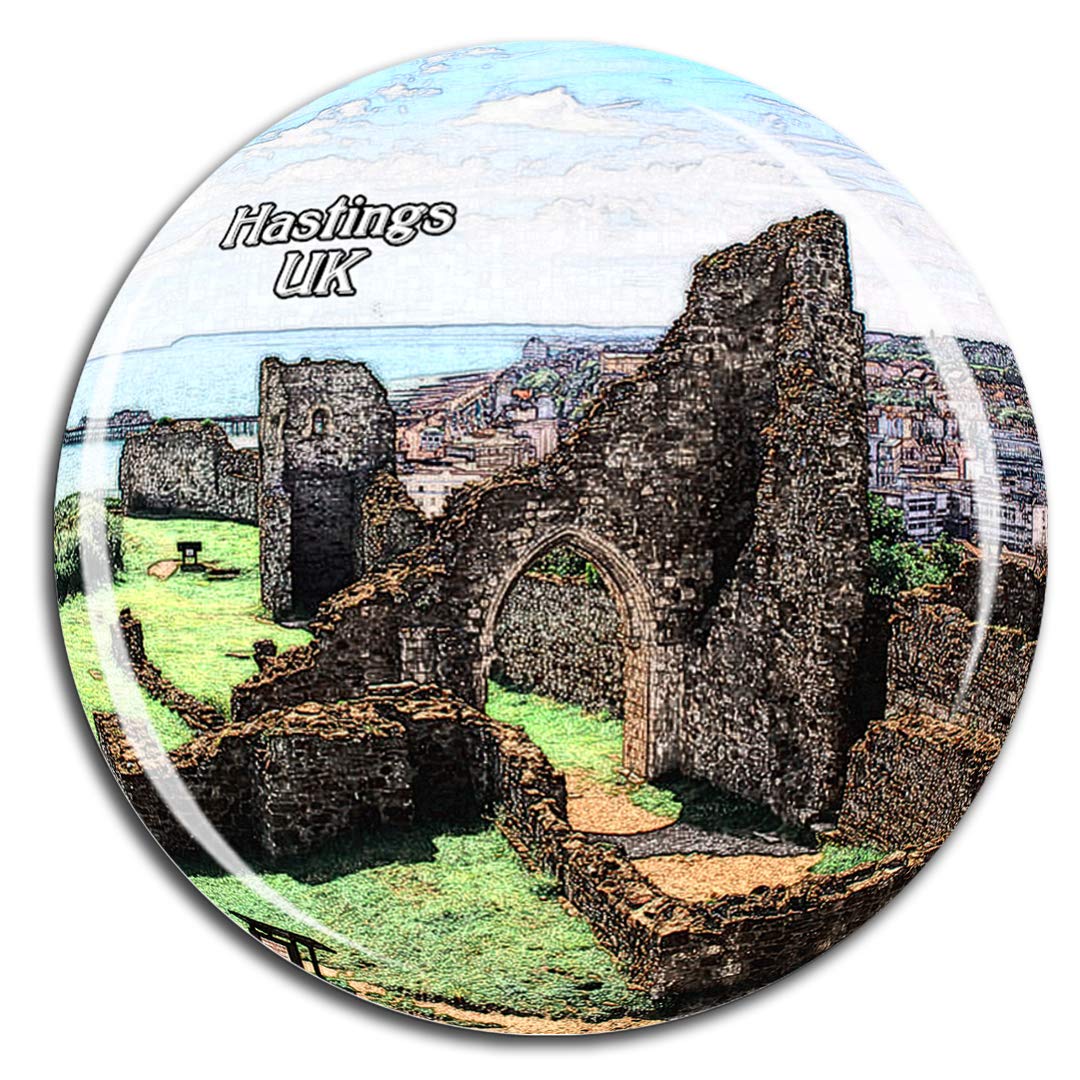 Weekino Uk England Hastings Castle Fridge Magnet 3D Crystal Glass Tourist City Travel Souvenir Collection Gift Strong Refrigerator Sticker