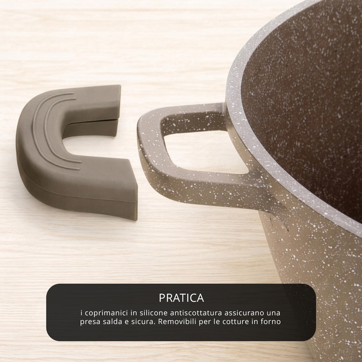 Tegame 40 cm con coperchio I Giganti design marrone