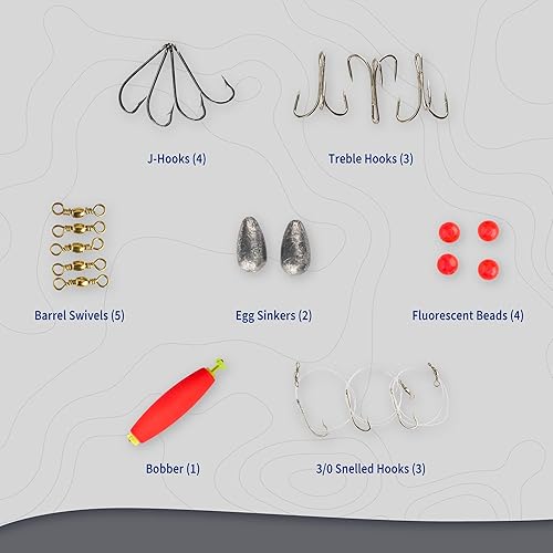 Miniatura 9 de Shakespeare Tiger Spinning Reel and Fishing Rod Combo Kit de roble musgoso de pez gato tigre,Kit de bagre tigre,Tigre Bagre Roble