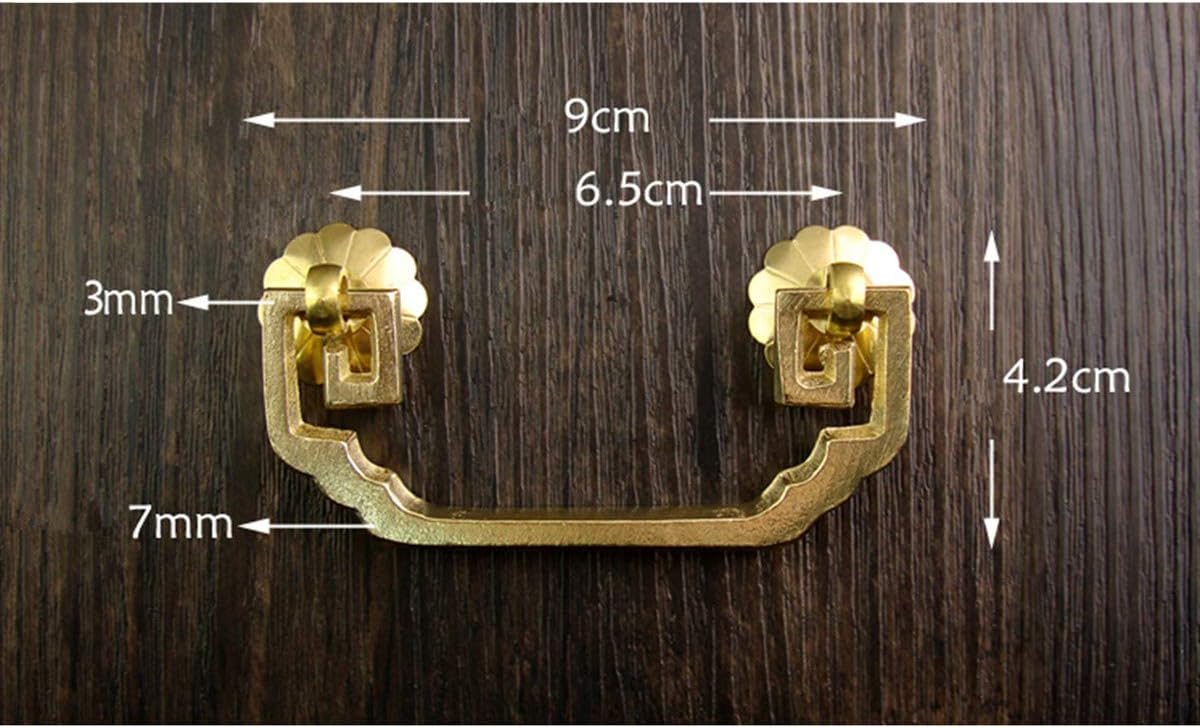 Flаѕh Sаlе 10 Pack Homocentric Squares Bail Cabinet Hardware Handle Pull Antique Jewelry Box Drawer Pull, 2.56 Inch Hole Centers (65mm), Brass Tone