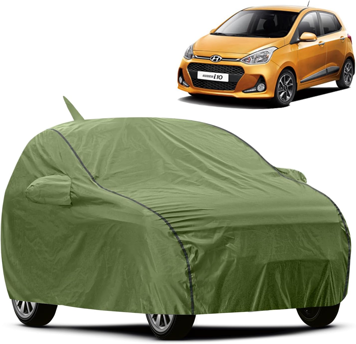 ARNV Branded Car Body Cover for i10 Grand Built Fabric, Comes with