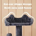 Yaheetech Tour des arbres de chat, 139cm H Maison d'escalade Cat avec 3 Haut Perches/postes d'échafaudage, 2 Condos/Balons, Échelle, Centre d'activités pour animaux domestiques multiniveaux pour les chatons et les chats, Gris foncé