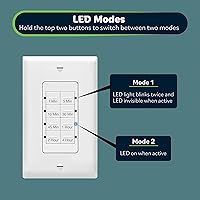 Vista 4 de TOPGREENER Temporizador de interruptor de cuenta regresiva de 4 horas Interruptor eléctrico para ventiladores, luces de ventilación, calentadores