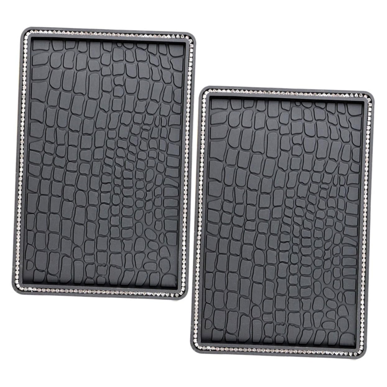 Mikinona 2pcs Car Mat Phone Pad Bling Accessories for Car Dashboard Accessories Non-slip Mounting Pad Non-slip Dashboard Pad Rhinestone Accessories Car Accessories Rhinestone Anti-slip Pad