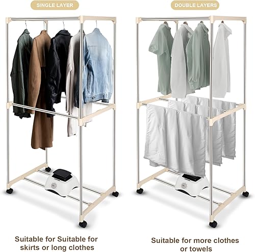 Miniatura 3 de Uten Secadora de ropa, armario de secado de ropa con temporizador, tendedero eléctrico y secadora para apartamentos, hogar