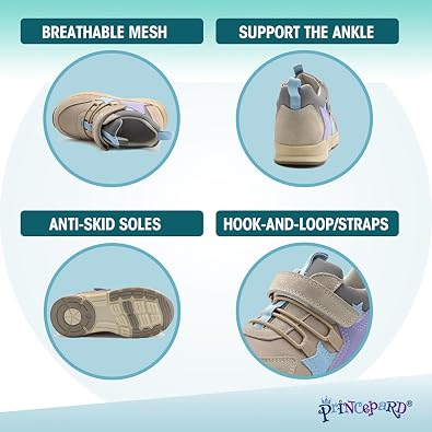 princepard Kids Orthopedic Shoes with Ankle and Arch Support,Breathable and Supportive Sneakers