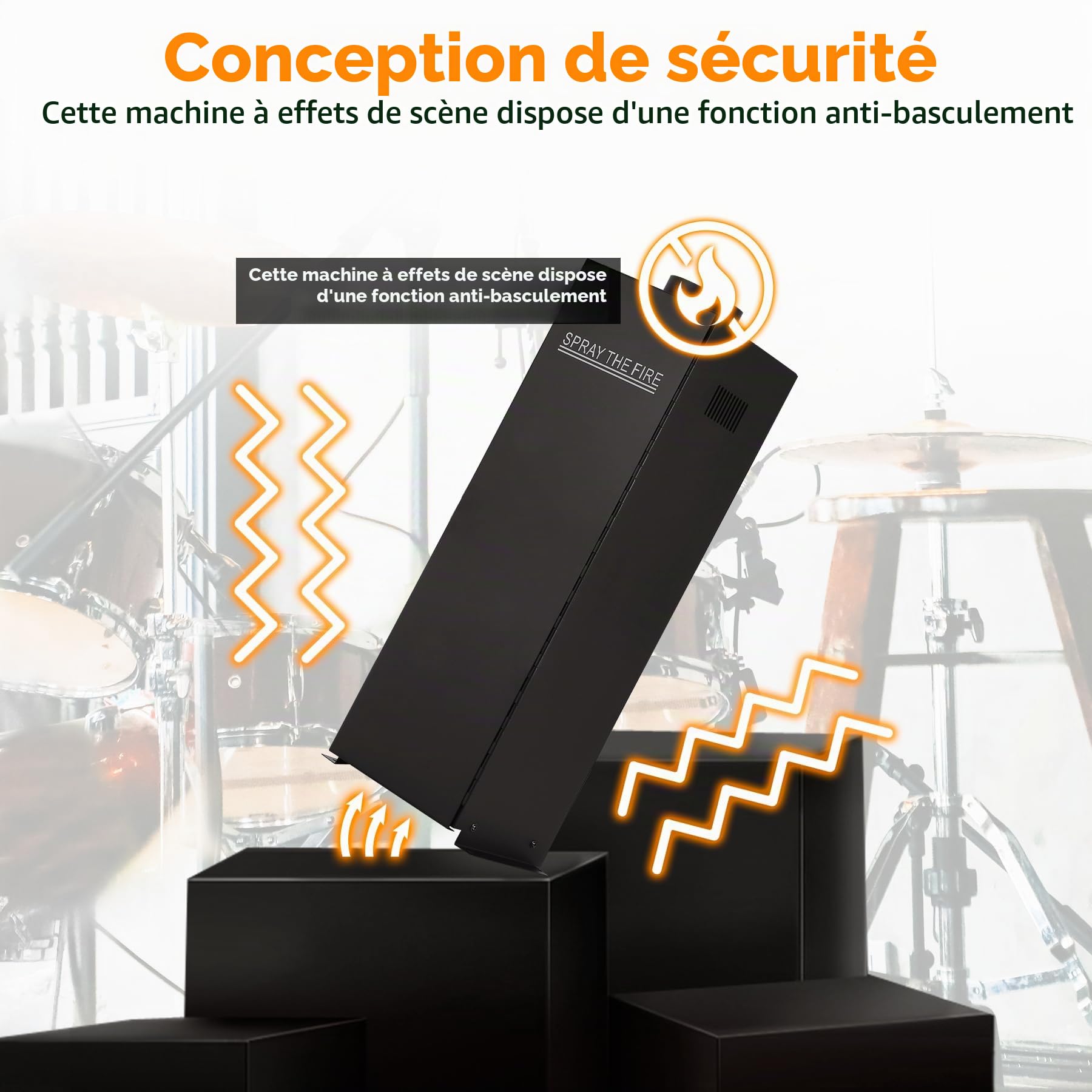 Machine à Flammes 200W, DJ Jet Flame Effets de Scène Portable - 1 Pièce
