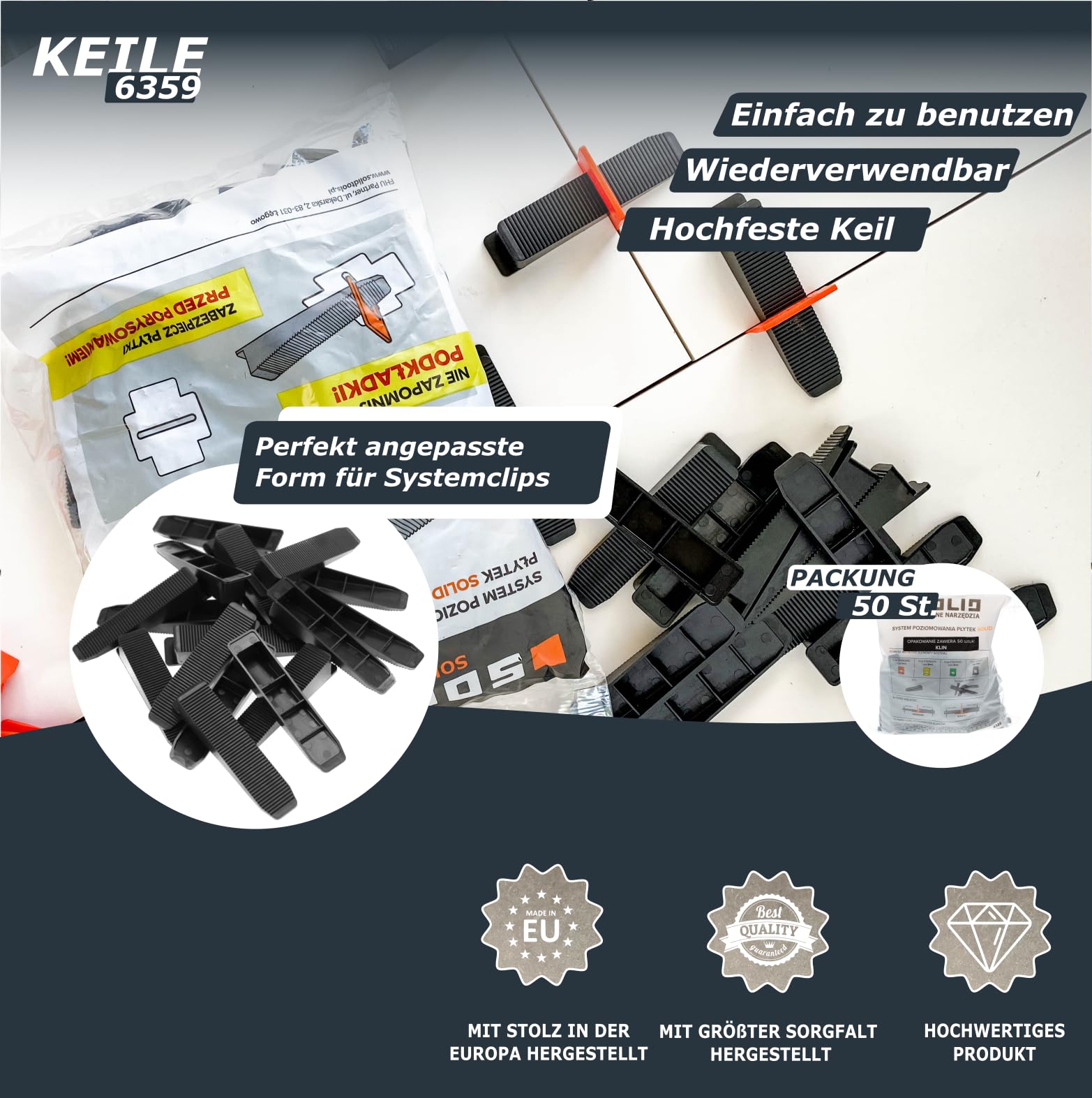 System poziomowania klipsy (100, 3mm)