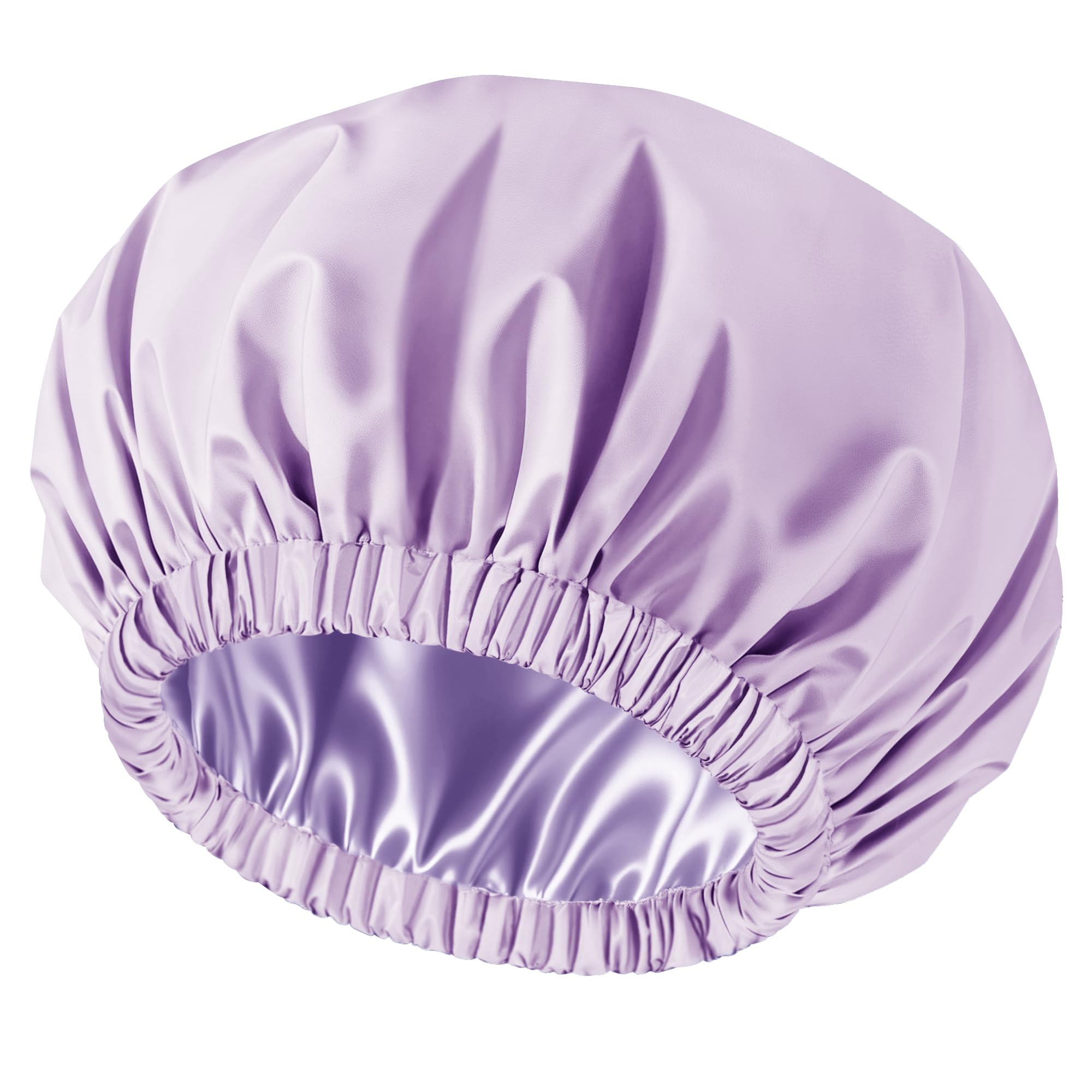 Satin Shower Cap for Women - Waterproof & Reusable -19