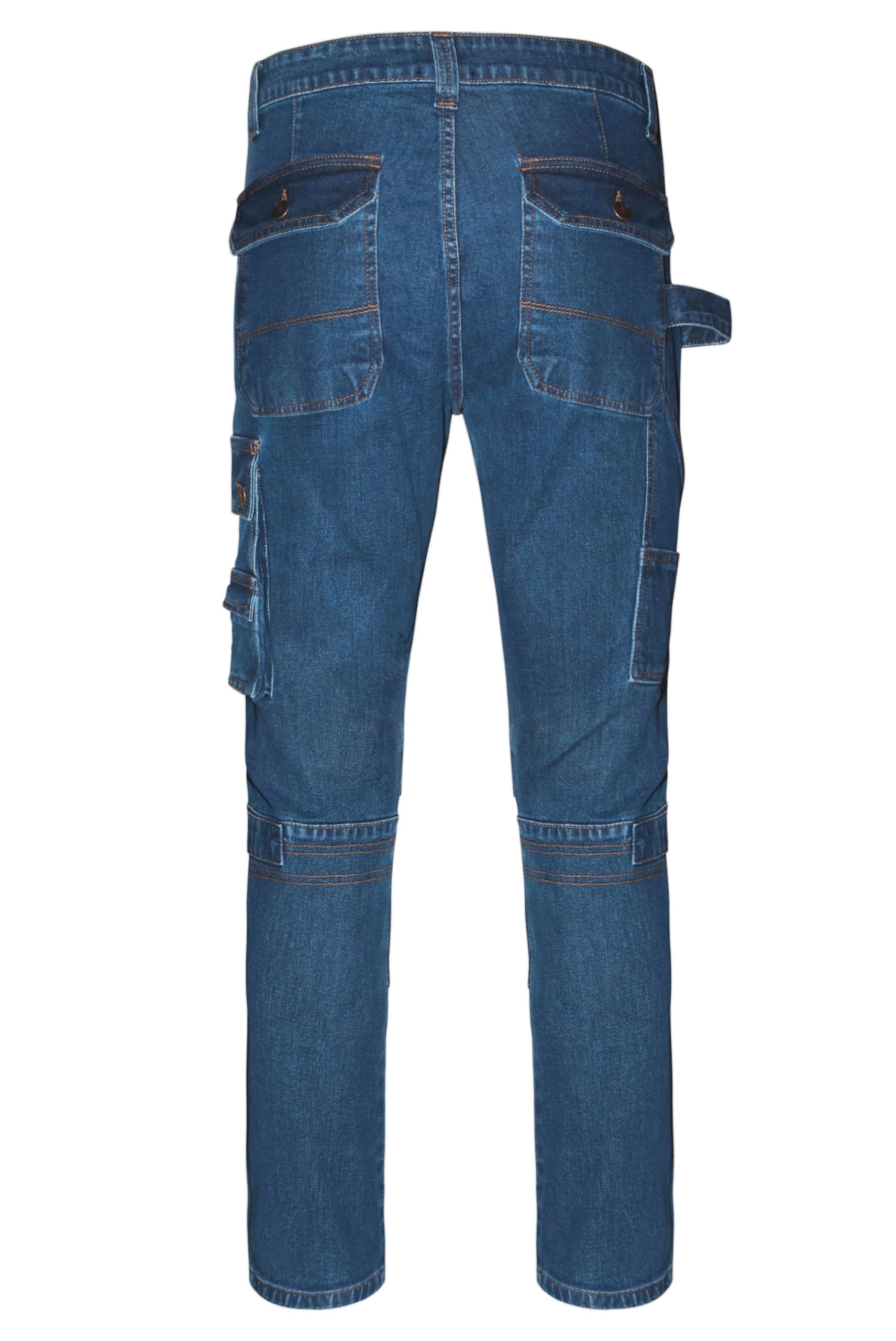 ALF.GERMANY Arbeitsjeans Herren – Robuste Denim Arbeitshose mit Cargotaschen, Multifunktion & Kniepolstertaschen, Cargo Combat Workwear