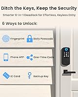 Vista 2 de Cerraduras inteligentes para puerta delantera, cerradura de puerta de huella dactilar sin llave, cerradura inteligente con teclado electrónico