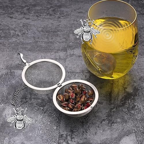 Miniatura 6 de Infusores de té para té suelto, 3 juegos de infusor de té de hojas sueltas, té más empinado, bola de acero inoxidable, filtros de filtro de té de