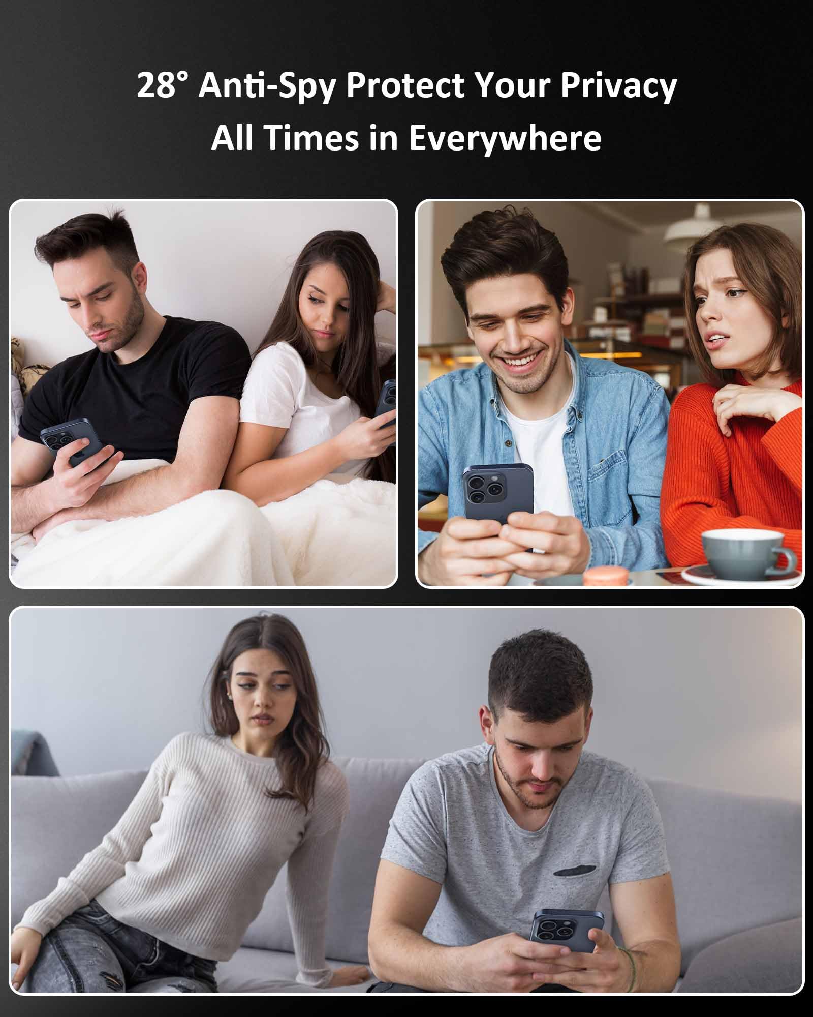 ACCOF Pellicola Prottetiva Privacy iPhone 15 Pro Max, Installazione Facile, Vetro Temperato iPhone 15 Pro Max Privacy, Durezza 9H, Anti Graffio,Anti-Impronte, Senza Bolle,2 Pezzi