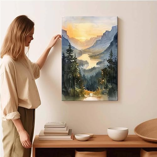 Miniatura 7 de Lienzo enmarcado para decoración de pared, pintura de acuarela de OREGON, póster de estilo tradicional, arte de pared retro, impresión de calidad,