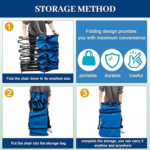 Miniatura 4 de Banco de fútbol plegable, portátil, para equipo deportivo, para campamento de fútbol, viajes, eventos, asientos al aire libre con bolsa de