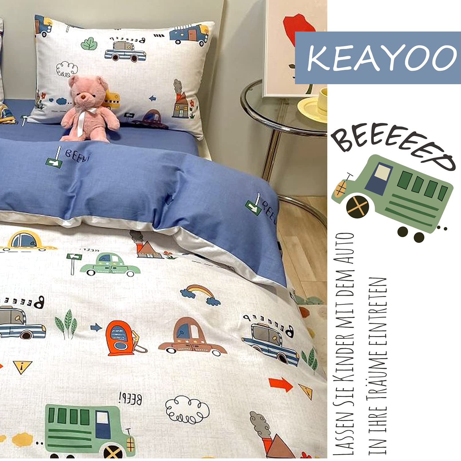 KEAYOO QCDD Bettwäsche A, 135 x 200 cm 80 x 80 cm, 2-teilig