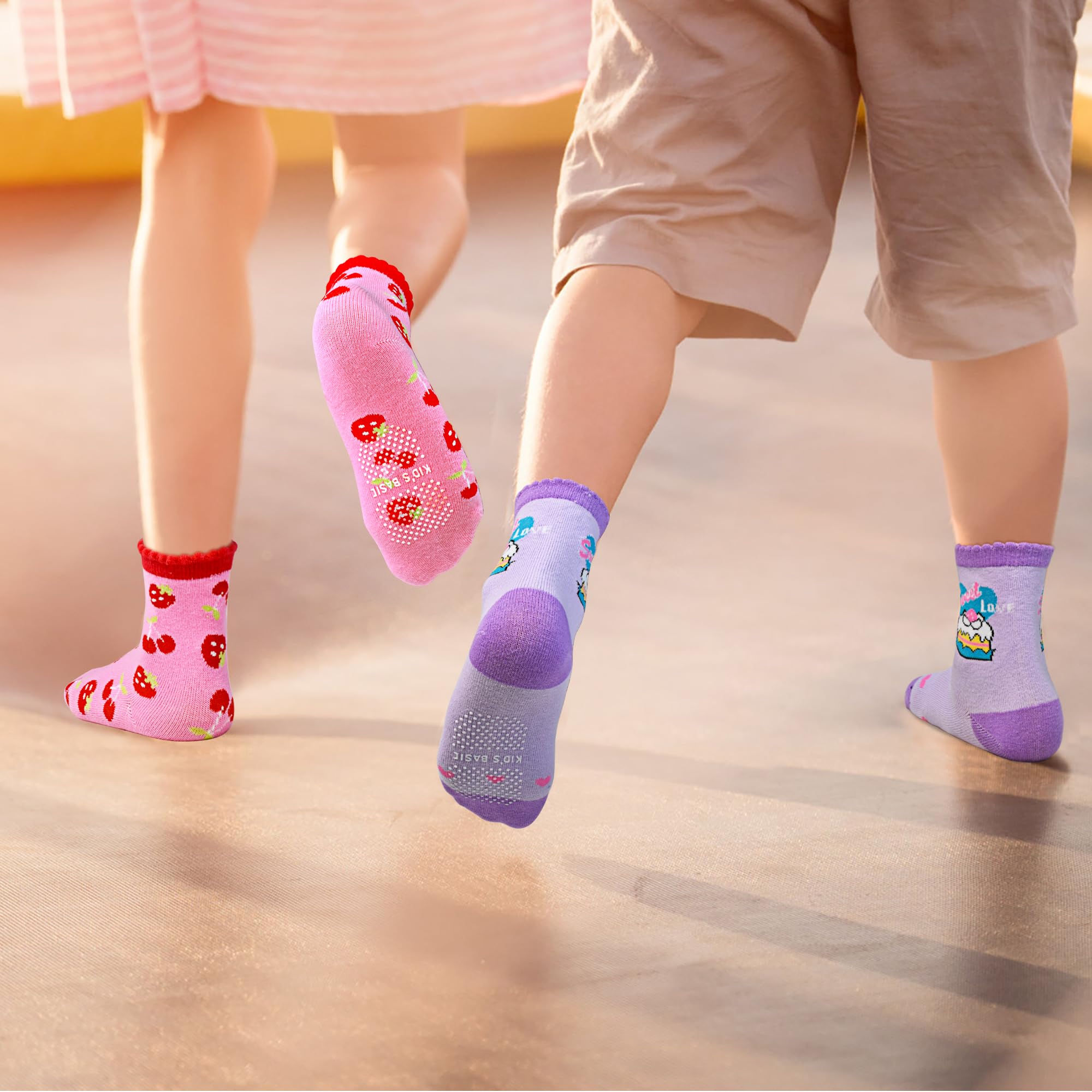 ELUTONG Toddler Baby Grip Socks-Cute Kid's Non Slip Socks-12 Pairs Of Baby’s Socks Suitable Baby Kids Aged 1-7 Years - 3