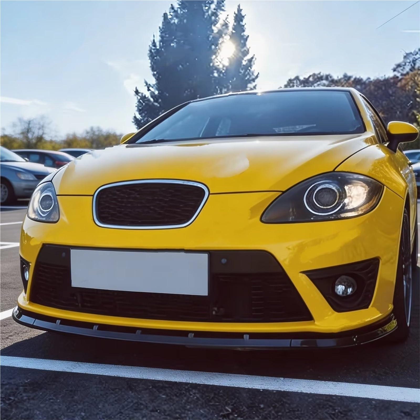Parachoques Delantero Coche Spoiler Alerón De Parachoques Delantero Negro Brillante para Seat para Leon MK2 para Cupra 2009-2012 Facelift Bodykits Tuning Kit lip