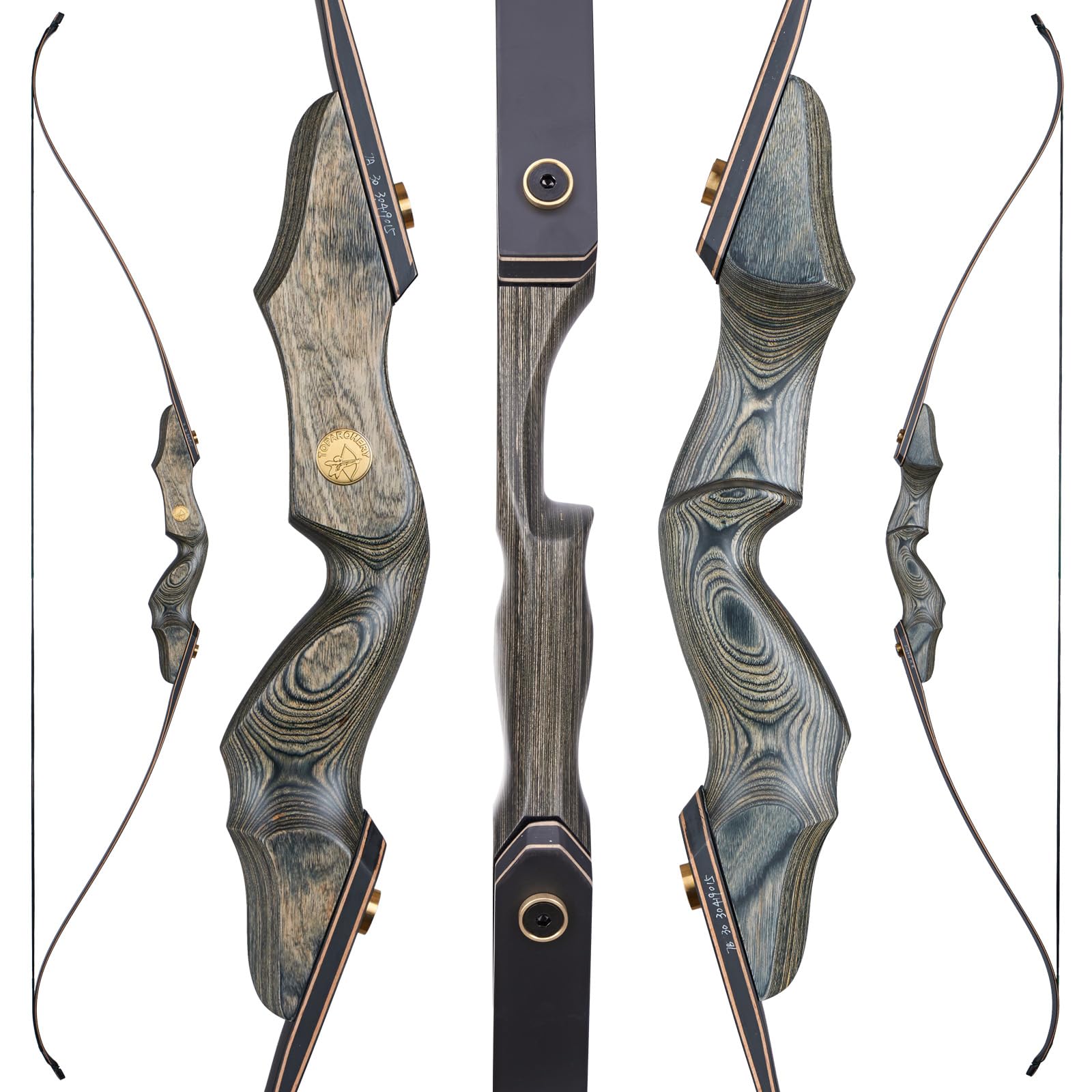 Pfeil und Bogen Set,60 Zoll Takedown Recurvebogen Sportbogen Holzbogengriff Rechtshand für Erwachsene & Fortgeschrittene 30-50lbs