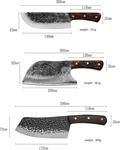 Miniatura 2 de FULLHI Juego de cuchillos de chef de carnicero portátil, cuchillo de corte de acero de alto carbono, cuchillo entero de horquilla entera para