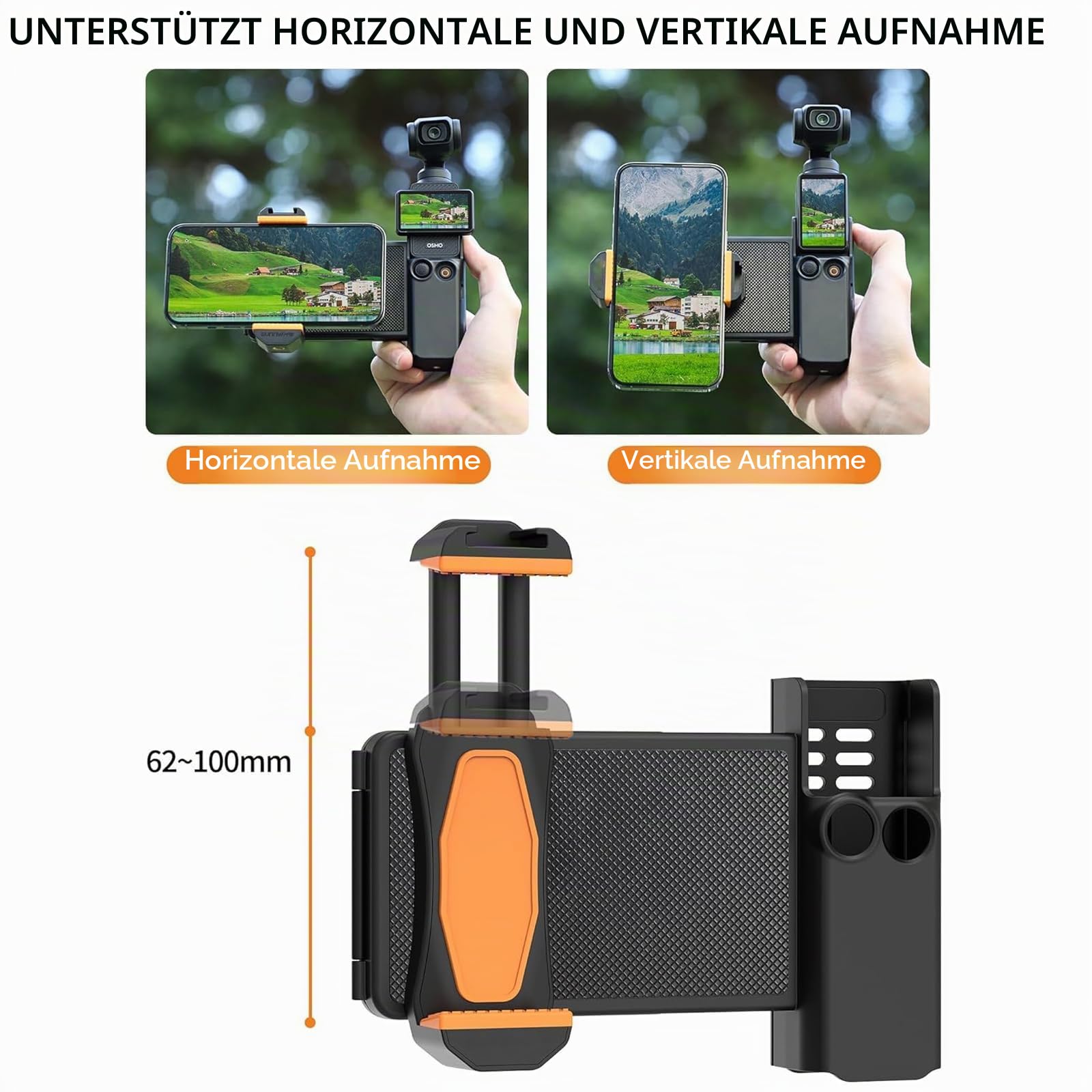 Handy-Halterung für DJI Osmo Pocket 3, Erweiterungszubehör, Smartphone-Handyhalterung mit Aufbewahrungstasche