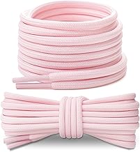 Stepace 2 Paires Lacets Ronds 4,5 mm Lacets Renforcés et Résistants pour Bottines, Chaussures de Randonnée, Chaussures de Travail, Chaussures de Marche