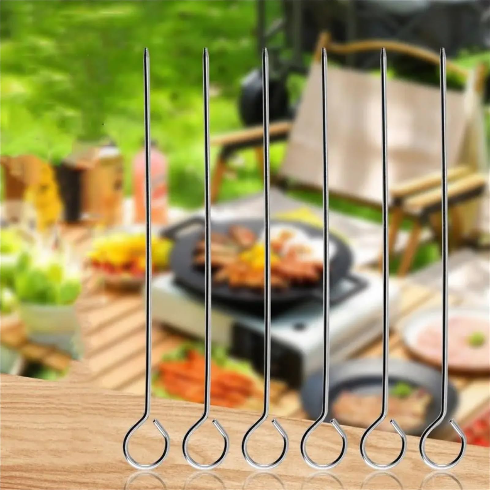 80 pezzi riutilizzabili for barbecue in acciaio inossidabile spiedini for Kabob arrosto oca for forno sospeso per Barbecue