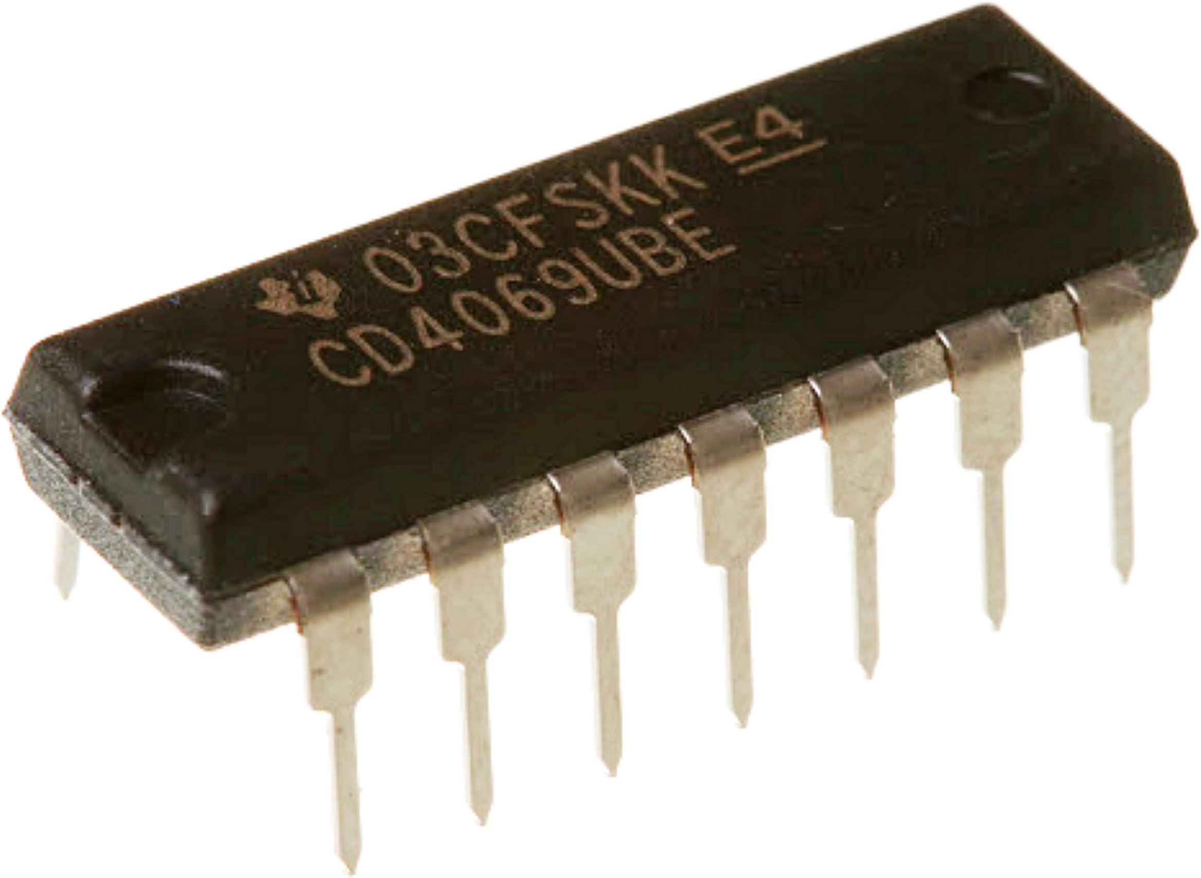 Juried Engineering CD4069UBE CD4069 CMOS Hex Inverter Breadboard-Friendly IC DIP-14 (Pack of 5)
