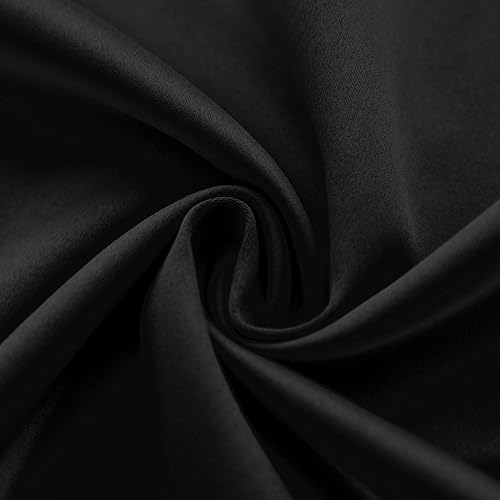 Miniatura 6 de Mrs.Naturall Paquete de 2 cenefas negras para ventanas, cenefa opaca pequeña de cortina para ventana de sótano, 18 pulgadas de largo