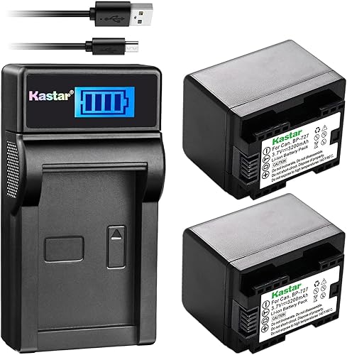 Kastar, BaterĂa, Cargador USB para BP-727BP727 Kastar, BaterĂa, Cargador USB para BP-727BP727