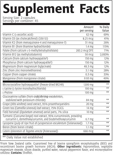 Miniatura 2 de Strong Bones - Calcio, magnesio, vitamina D3, VIT C, K2 biodisponible (MK-7) - OGM, soja, sin gluten - Suplemento para la salud ósea - (90 cápsulas