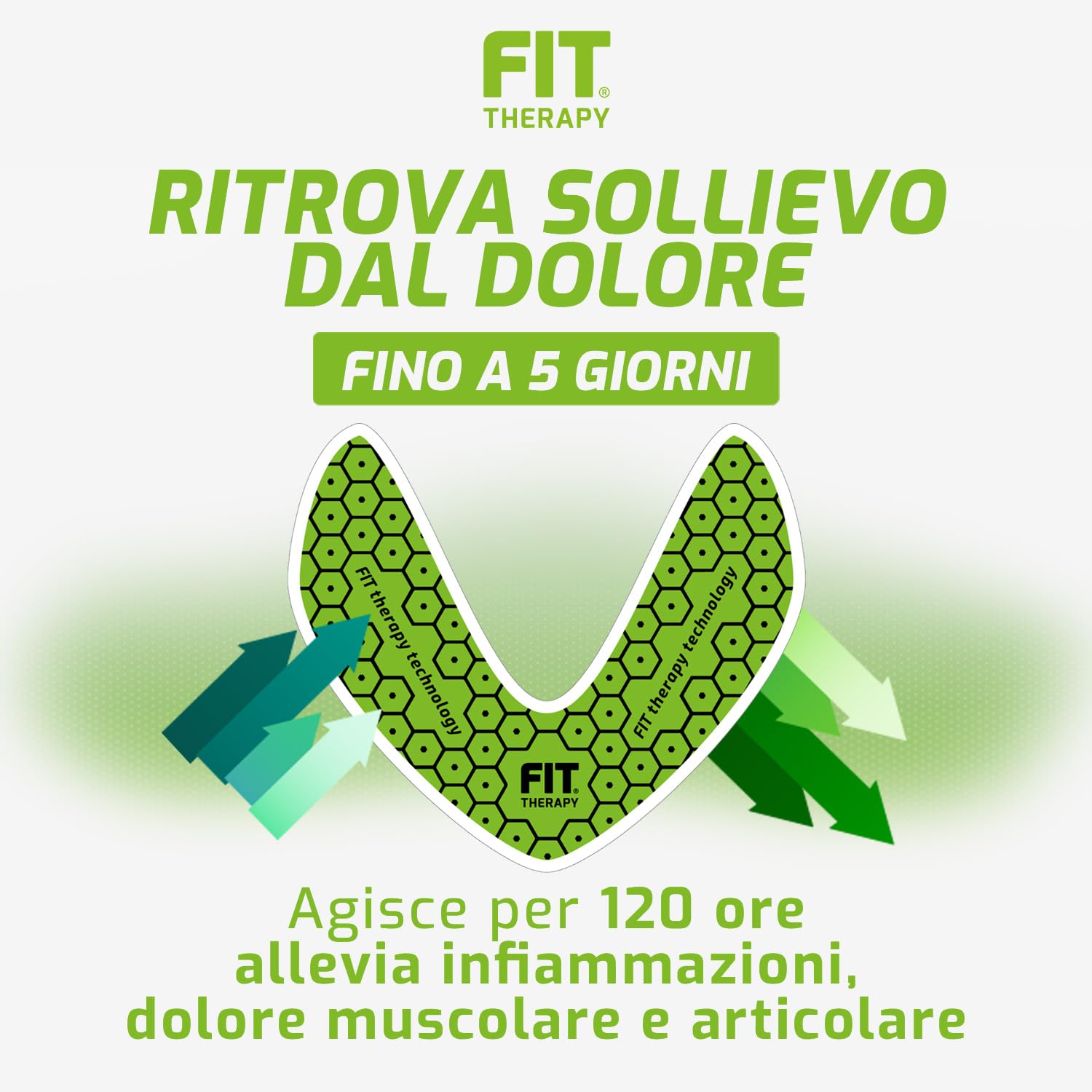 FIT Therapy – Cerotti Antidolorifici e Antinfiammatori Gomito - Per Epicondilite, Tendinite, Borsite, Artrosi - NON SCALDA, Impermeabile, Senza Farmaci, Dura 5 Giorni (10 Cerotti)