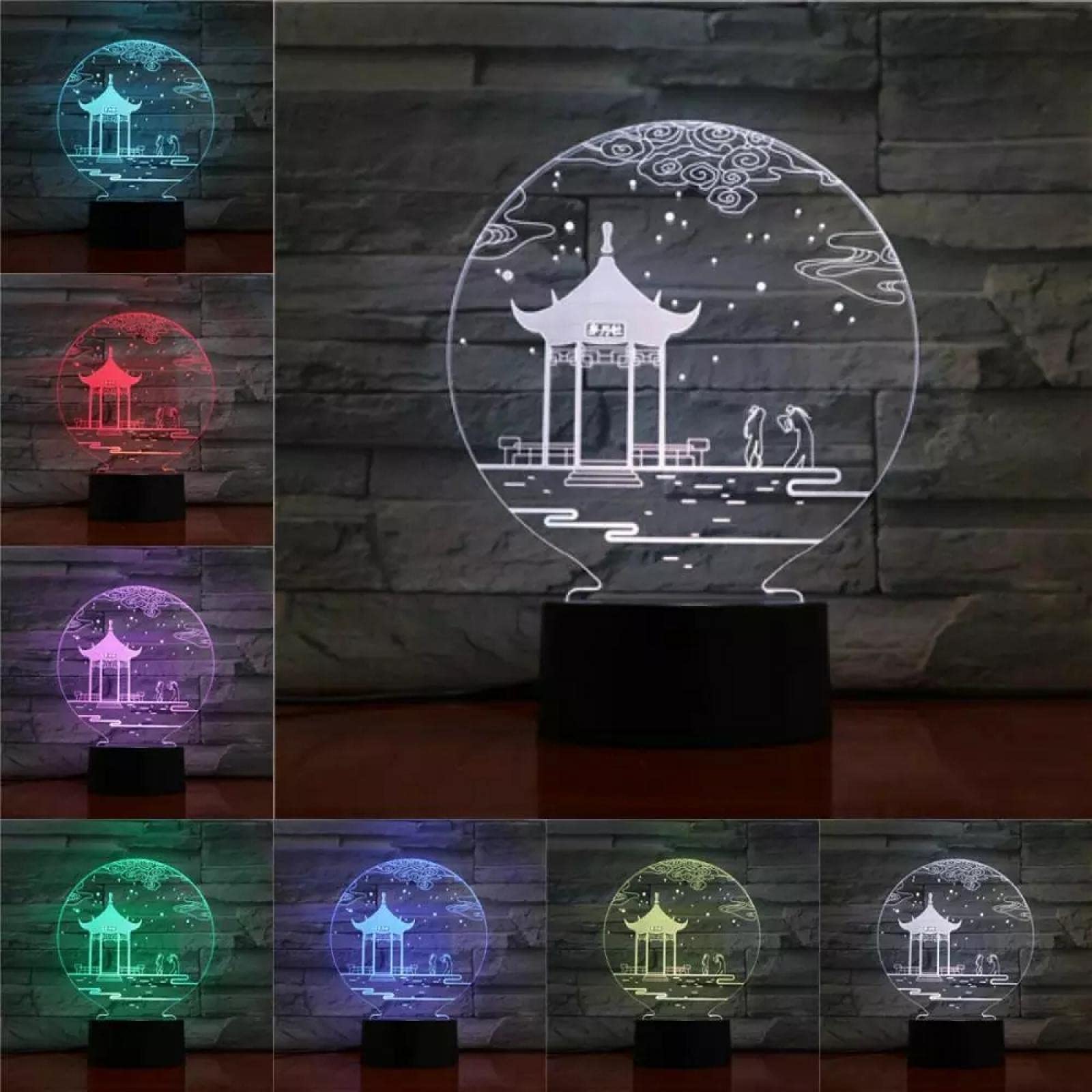 Changting 3D Night Light for Kids 16 Colours Changing 3D Optical Illusion Lamp with Remote Toy for Girls Gifts