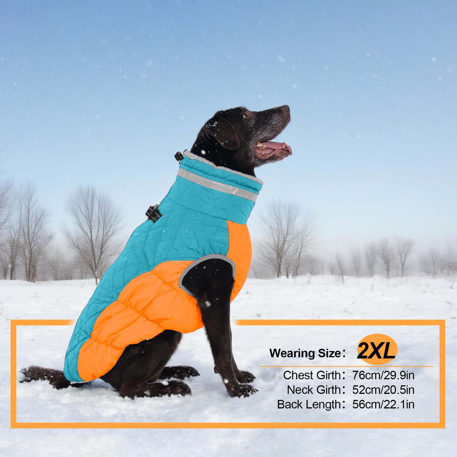 Abrigos cálidos para perros grandes, chamarra impermeable para perro con arnés integrado, cierre de cierre, forro polar, cuello alto, para clima frío, traje de nieve para mascotas para Border
