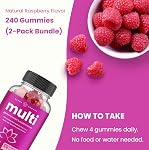 (2-Pack) Multivitamins for Women | Womens Multivitamins Gummies | Bones, Brain, Heart, Immune & Energy Supplement | Womens Vitamins A, B, C, D, E, Biotin & Folic Acid | 120 Gummies