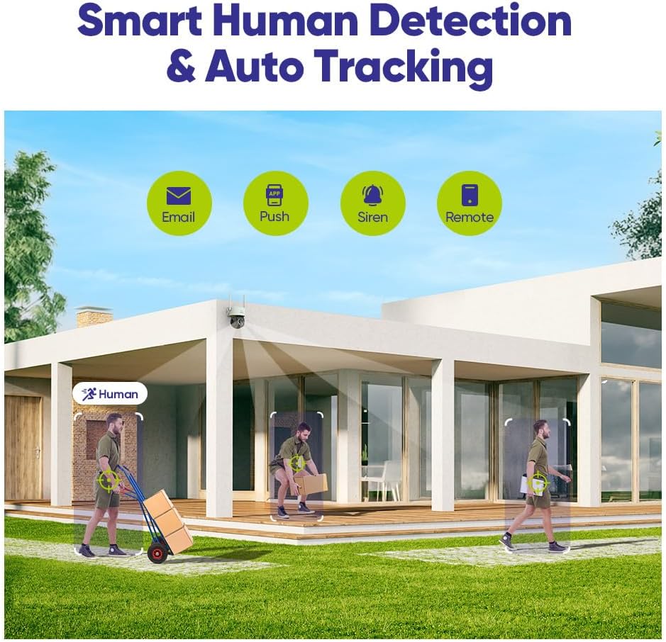 One-Way Audio 3MP Wireless Security Camera, SANNCE WiFi IP Cameras for SANNCE N48WHE NVR, AI Human Detection, Compatible with Alexa, 100ft Night Vision, Remote Access & Smart Motion Alerts