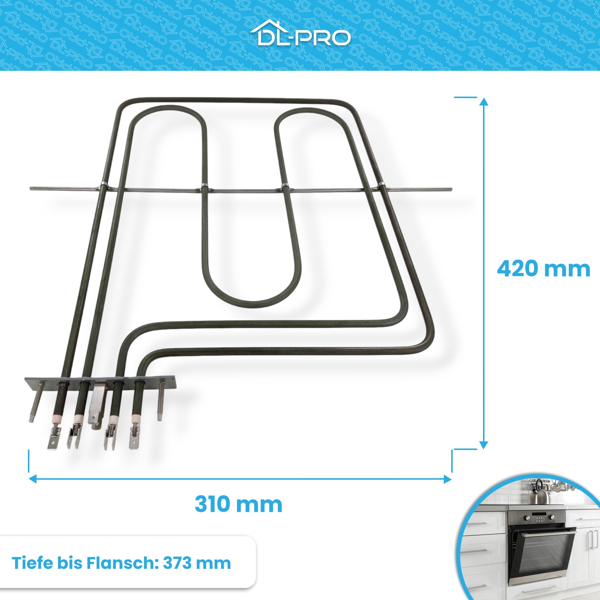 DL-pro Oberhitze Heizelement 2900W 230V für Amica 8026764 Grillheizung für Backofen Ofen Herd