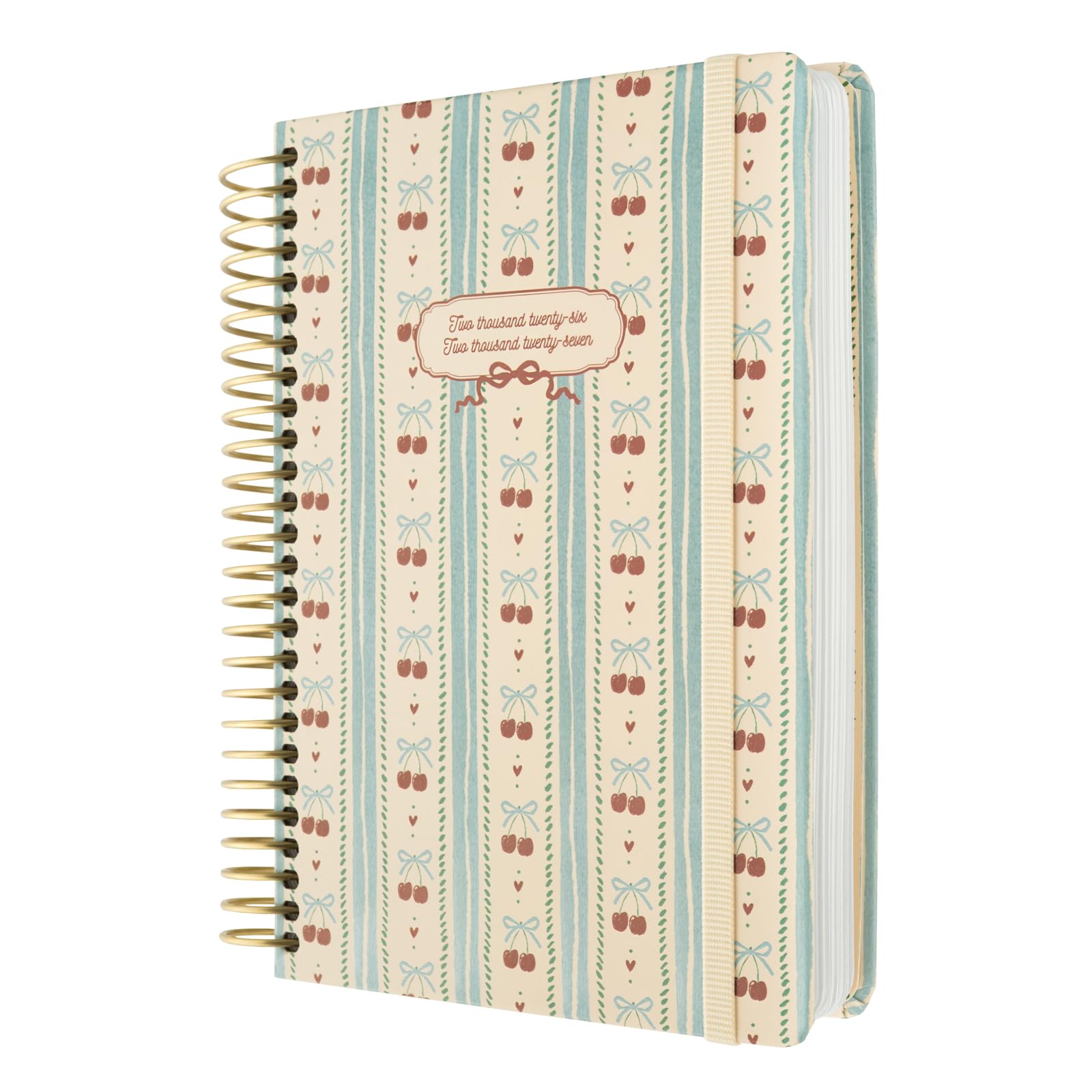 Kokonote Agenda Giornaliera 2026 2027 Cherry - Diario Scuola 2026 2027 per Università e Scuola Superiore | Daily Planner con Copertina Rigida, Segnalibri, Stickers e Anelli Rinforzati (18x21,5cm)