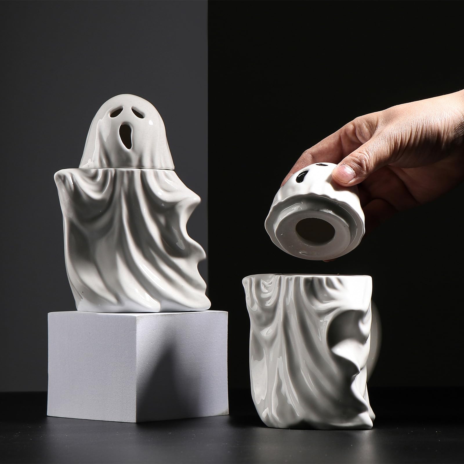 Tazza 3D di Halloween a Forma di Zucca e Fantasma, Tazza in Ceramica per Feste a Tema, Regalo Divertente per Bambini, Donne e Uomini
