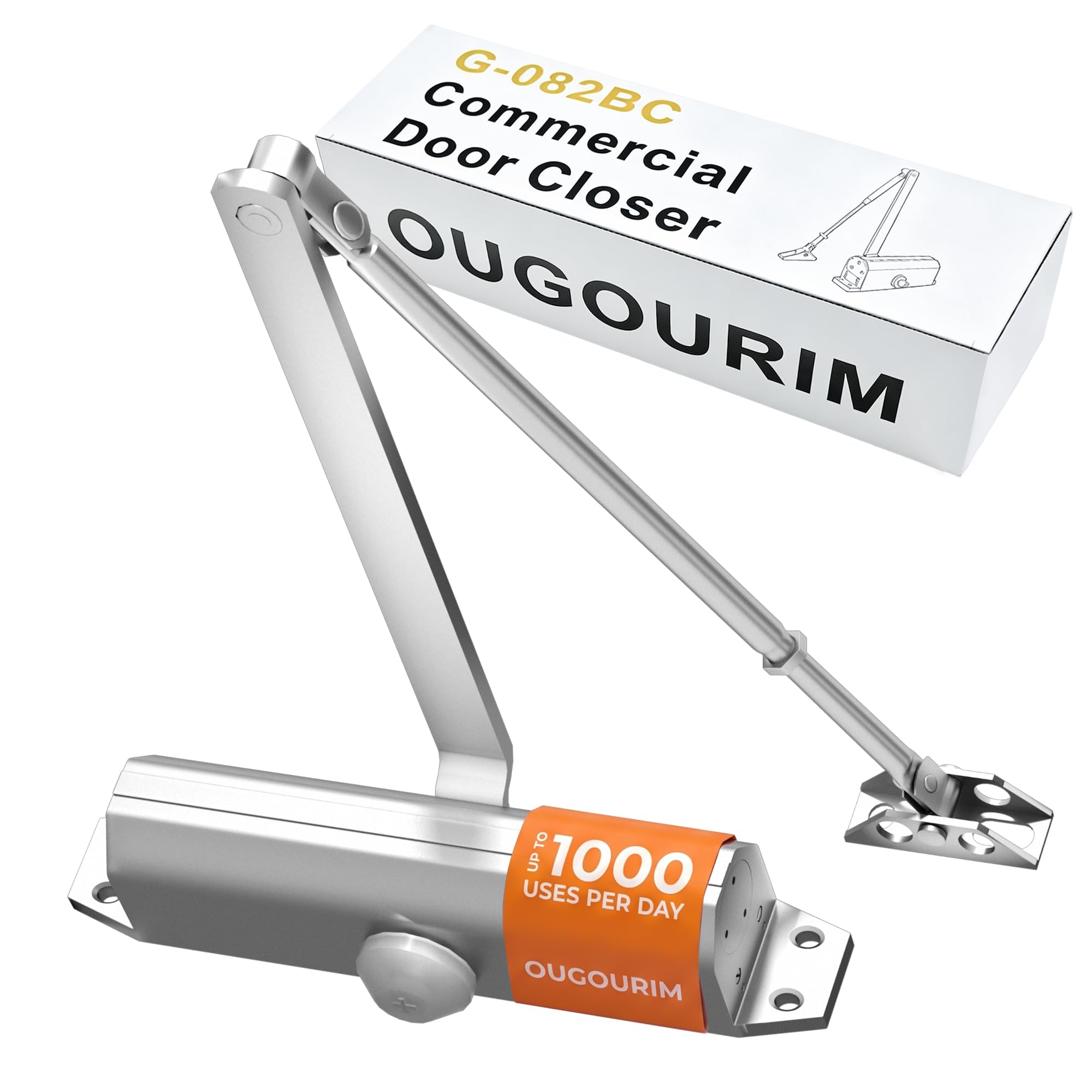 Ougourim Door Closers Commercial Heavy Duty Automatic Door Closer Residential Grade 3 Spring Hydraulic Door Closer, 6.88" x 1.5" Small, Black — Amazon image 10